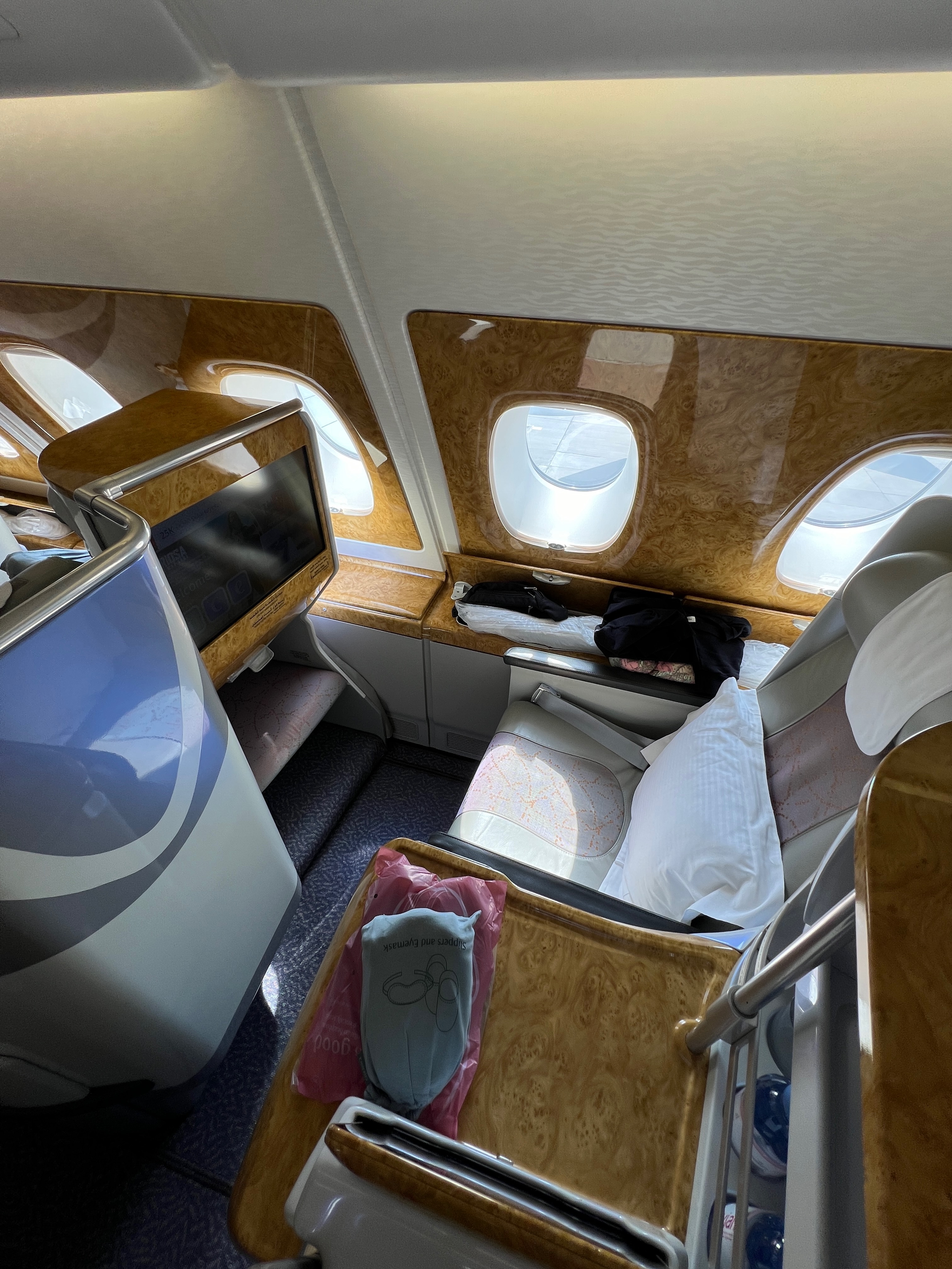 Flaches Bett in der First Class Suite