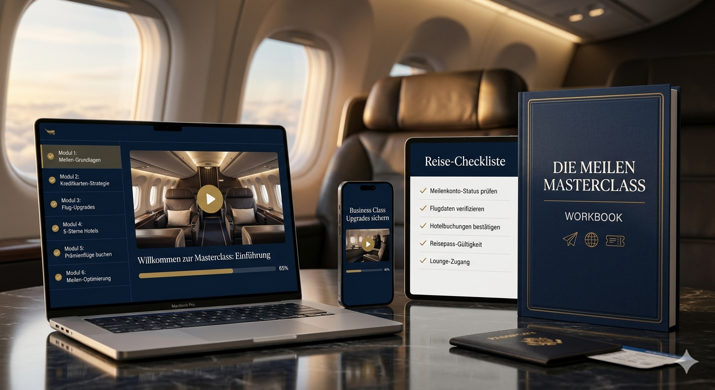 Meilenarchitekt Masterclass — Workbook auf Tablet, Smartphone und im gedruckten Format